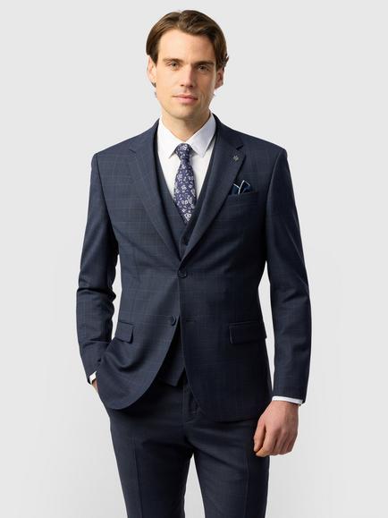 Ted Baker Adana Check Blazer, Navy, Navy