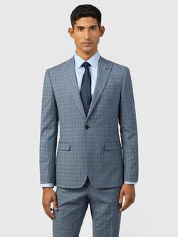Ted Baker Kotor Check Slim Cut Blazer, Blue Check, Blue Check