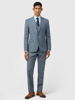Ted Baker Kotor Check Slim Cut Blazer, Blue Check - view 2, Blue Check