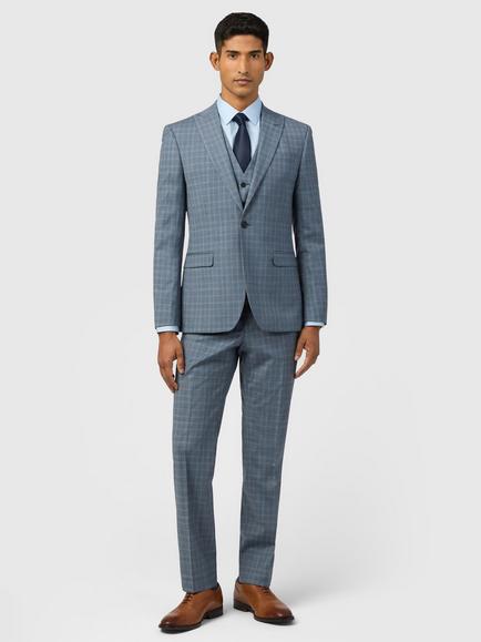 Ted Baker Kotor Check Slim Cut Blazer, Blue Check - view 2, Blue Check