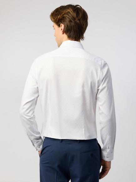 Ted Baker Enna Dot Print Cotton Blend Slim Fit Shirt, White Print - view 2, White Print