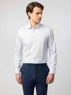 Ted Baker Lucca Floral Print Cotton Blend Slim Fit Shirt, White Print, White Print