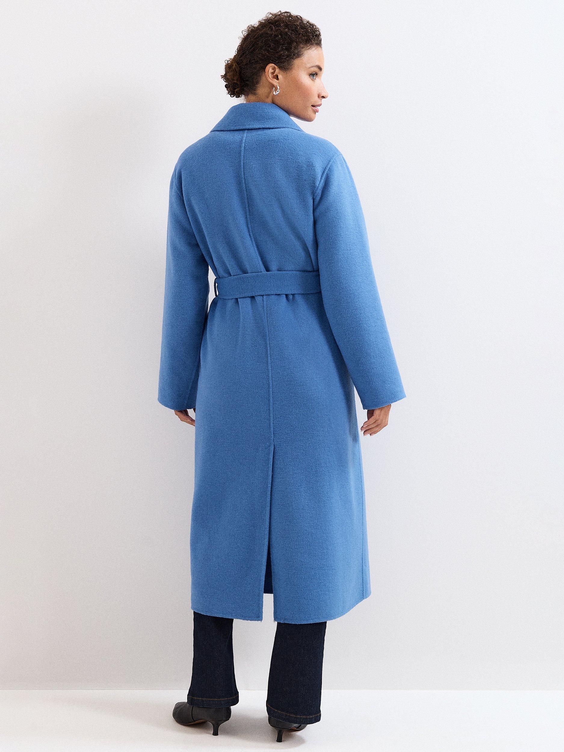 Product image 2 of 9, which shows Phase Eight Darcy Wool Blend Coat, Blue, XS