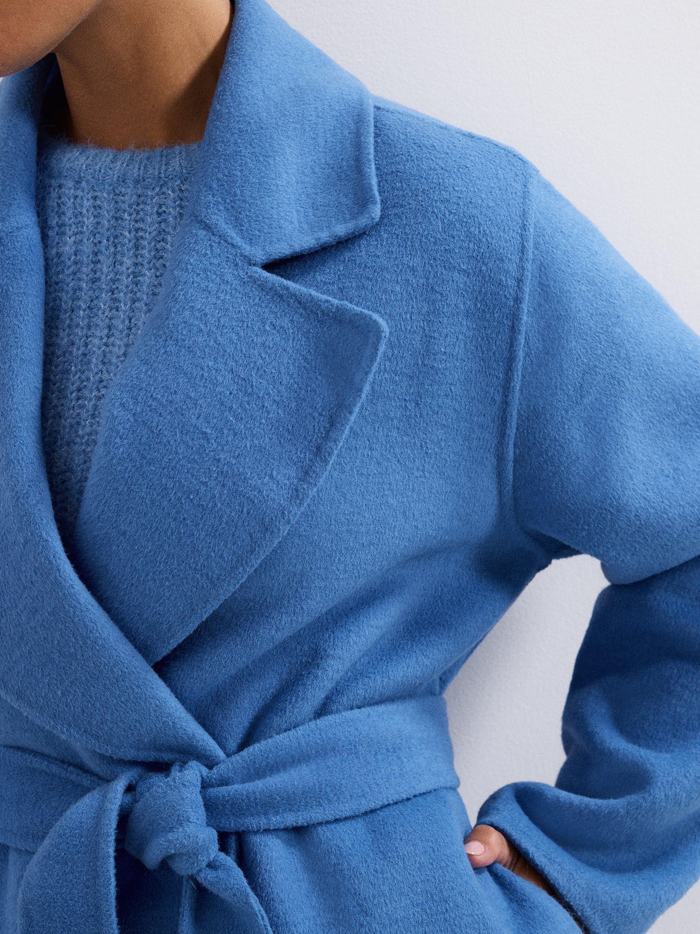 Product image 7 of 9, which shows Phase Eight Darcy Wool Blend Coat, Blue, XS