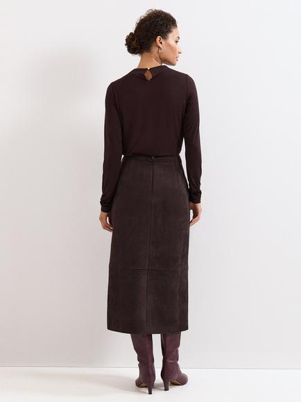 Phase Eight Elodie Midi Skirt, Brown - view 2, Brown