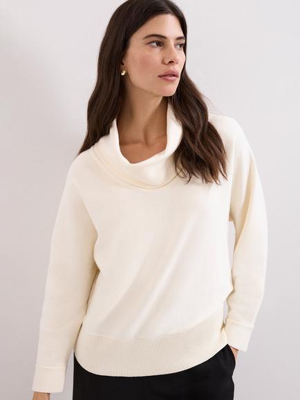 Phase Eight Rosalie Cowl Neck Jumper, Ivory, Ivory