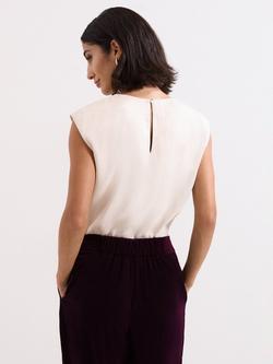 Phase Eight Elsie Satin Top, Ivory - view 2, Ivory