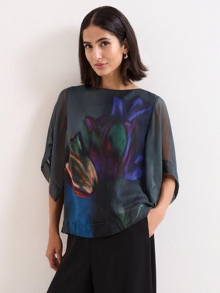 Phase Eight Florence Silk Blouse, Multi