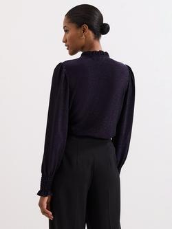 Phase Eight Imogen Shimmer Top, Purple - view 2, Purple