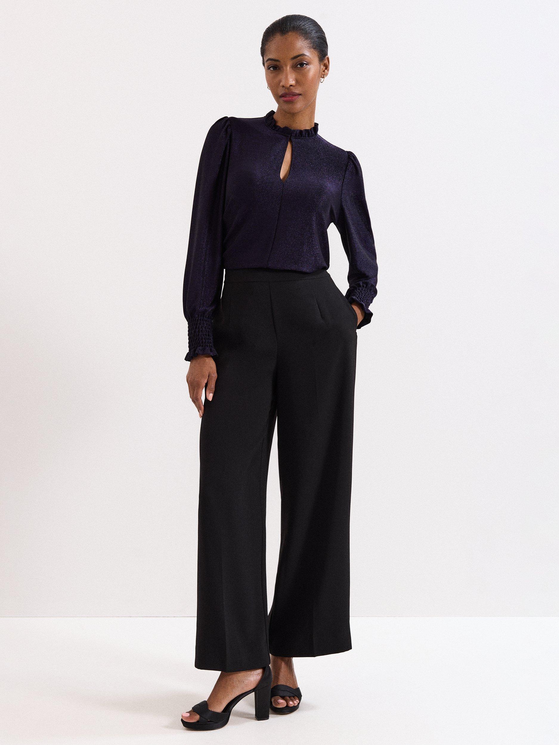 Product image 3 of 9, which shows Phase Eight Imogen Shimmer Top, Purple, 8