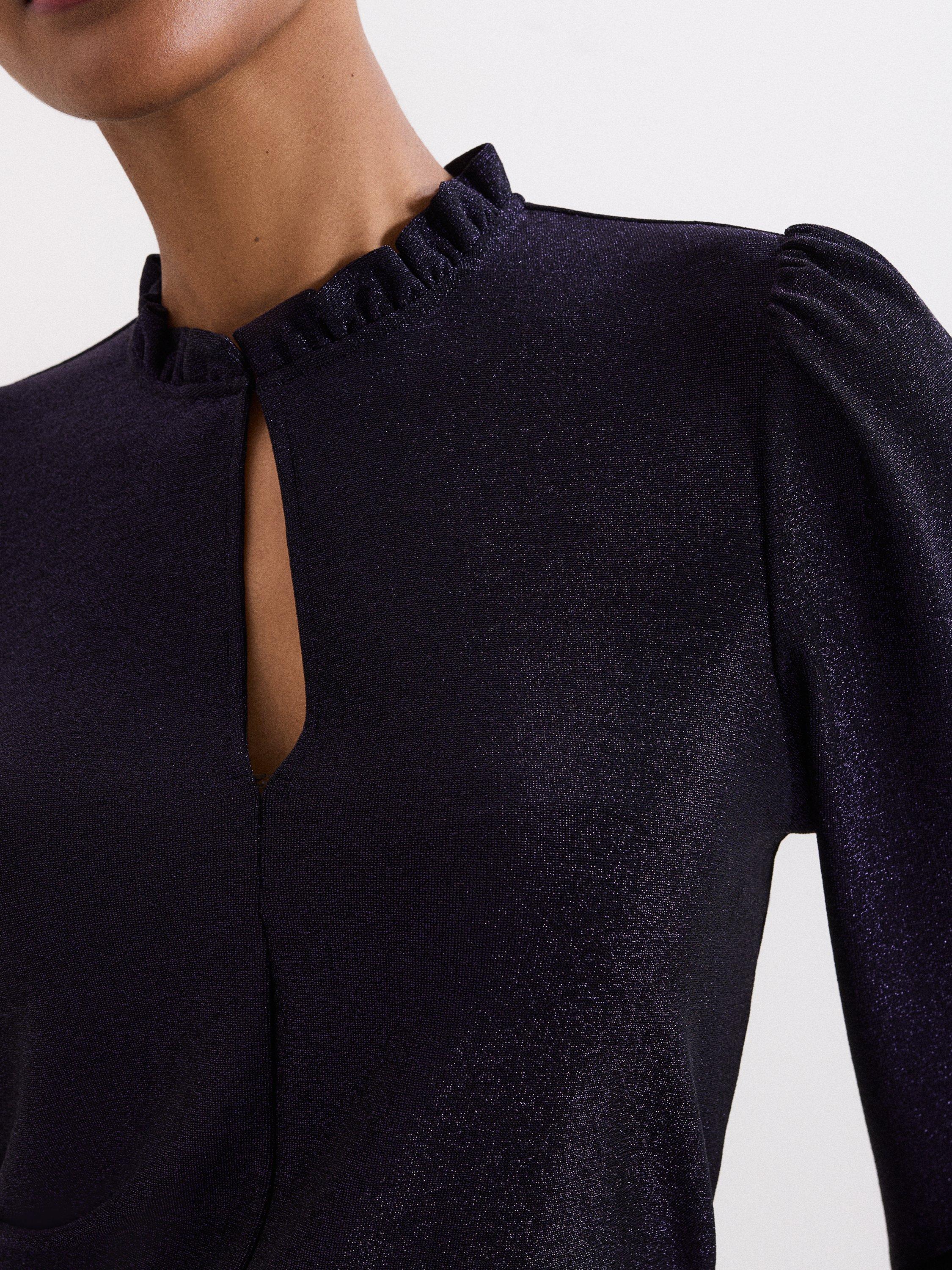 Product image 7 of 9, which shows Phase Eight Imogen Shimmer Top, Purple, 8