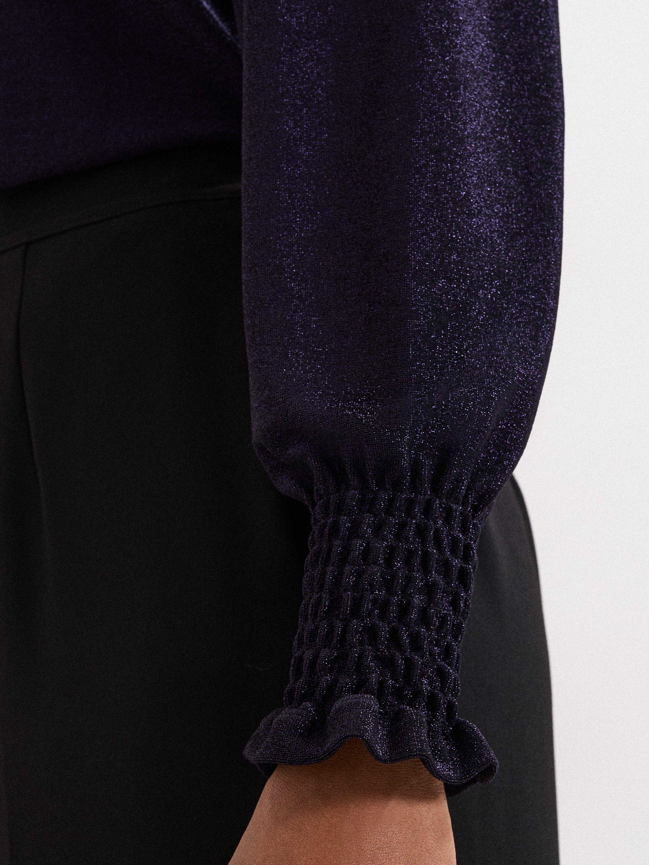 Product image 8 of 9, which shows Phase Eight Imogen Shimmer Top, Purple, 8