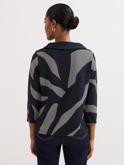 Phase Eight Rena Printed Top, Navy/Ivory - view 2, Navy/Ivory