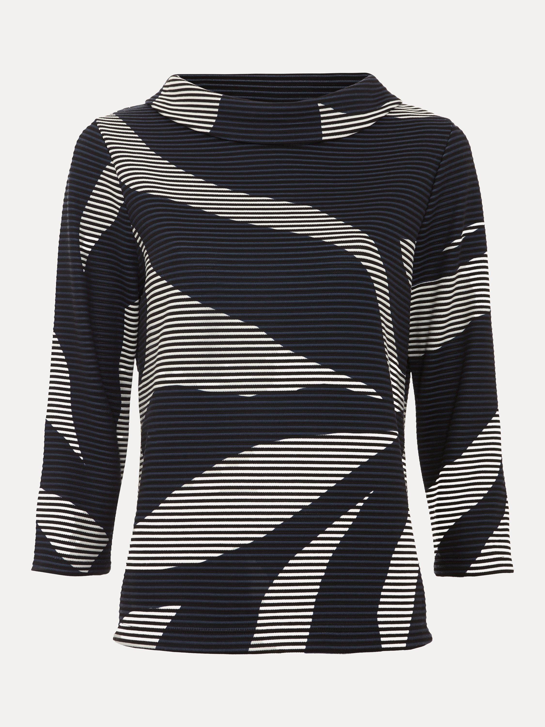 Product image 5 of 8, which shows Phase Eight Rena Printed Top, Navy/Ivory, 8