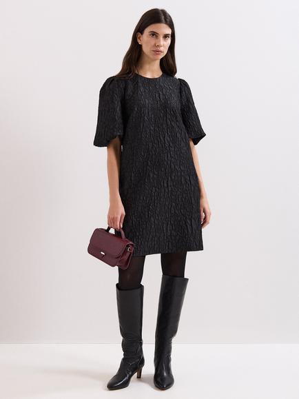 Phase Eight Jacquard Mini Dress, Black, Black