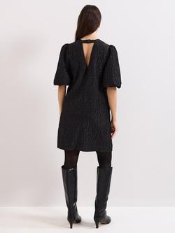 Phase Eight Jacquard Mini Dress, Black - view 2, Black