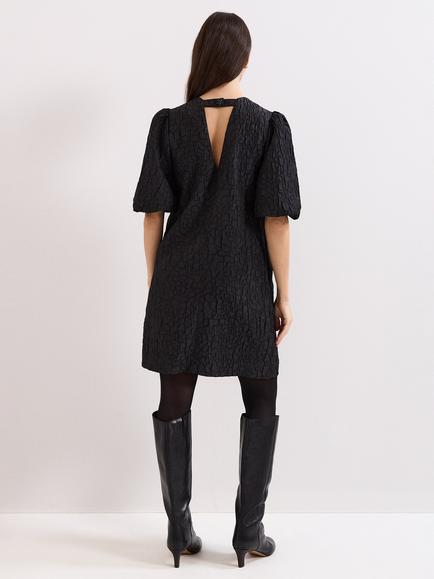 Phase Eight Jacquard Mini Dress, Black - view 2, Black