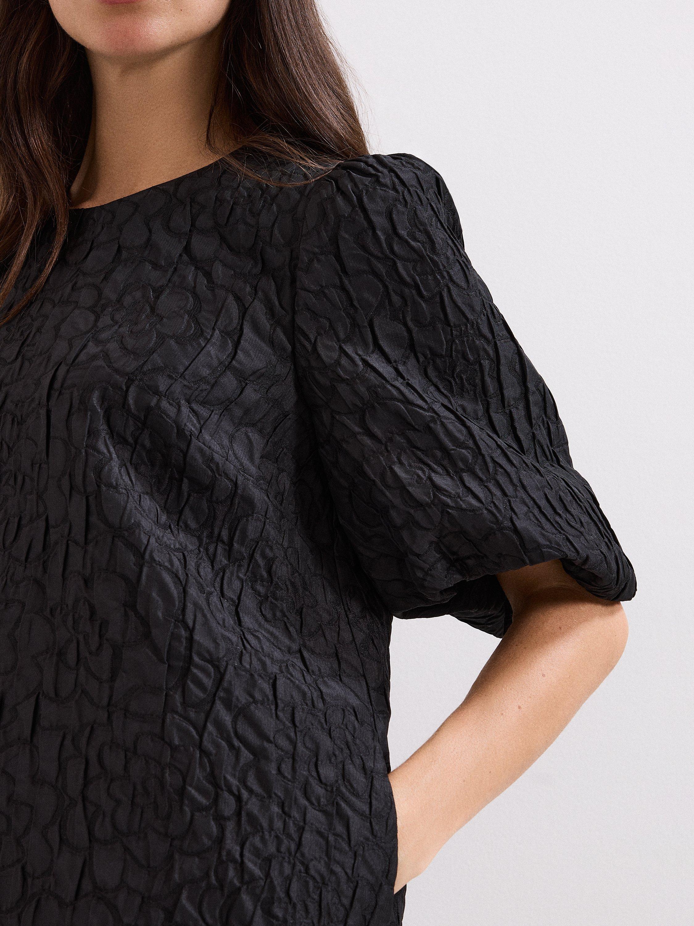 Product image 7 of 9, which shows Phase Eight Jacquard Mini Dress, Black, 6