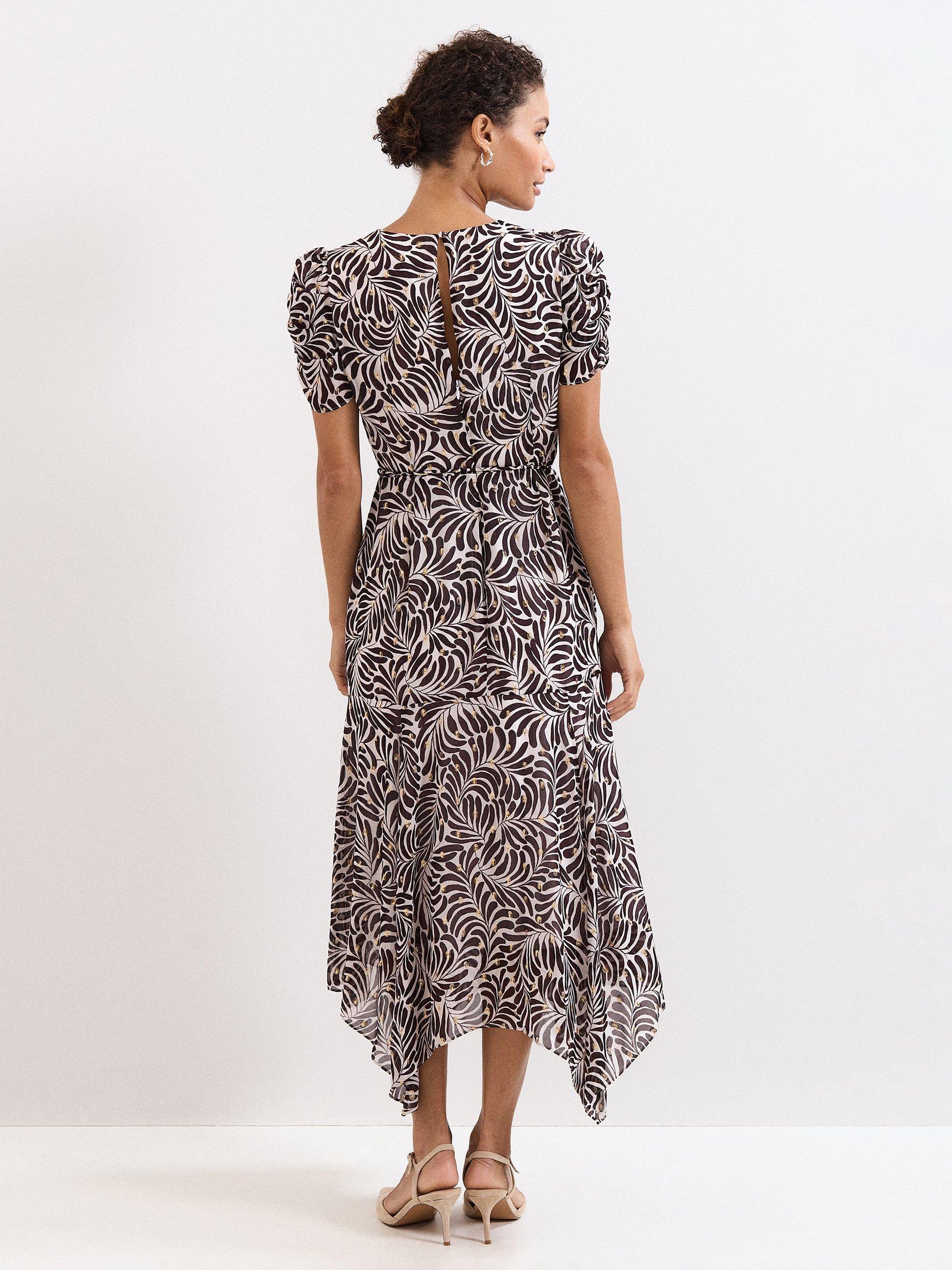 Product image 2 of 9, which shows Phase Eight Petite Verity Floral Midi Dress, Multi, 6