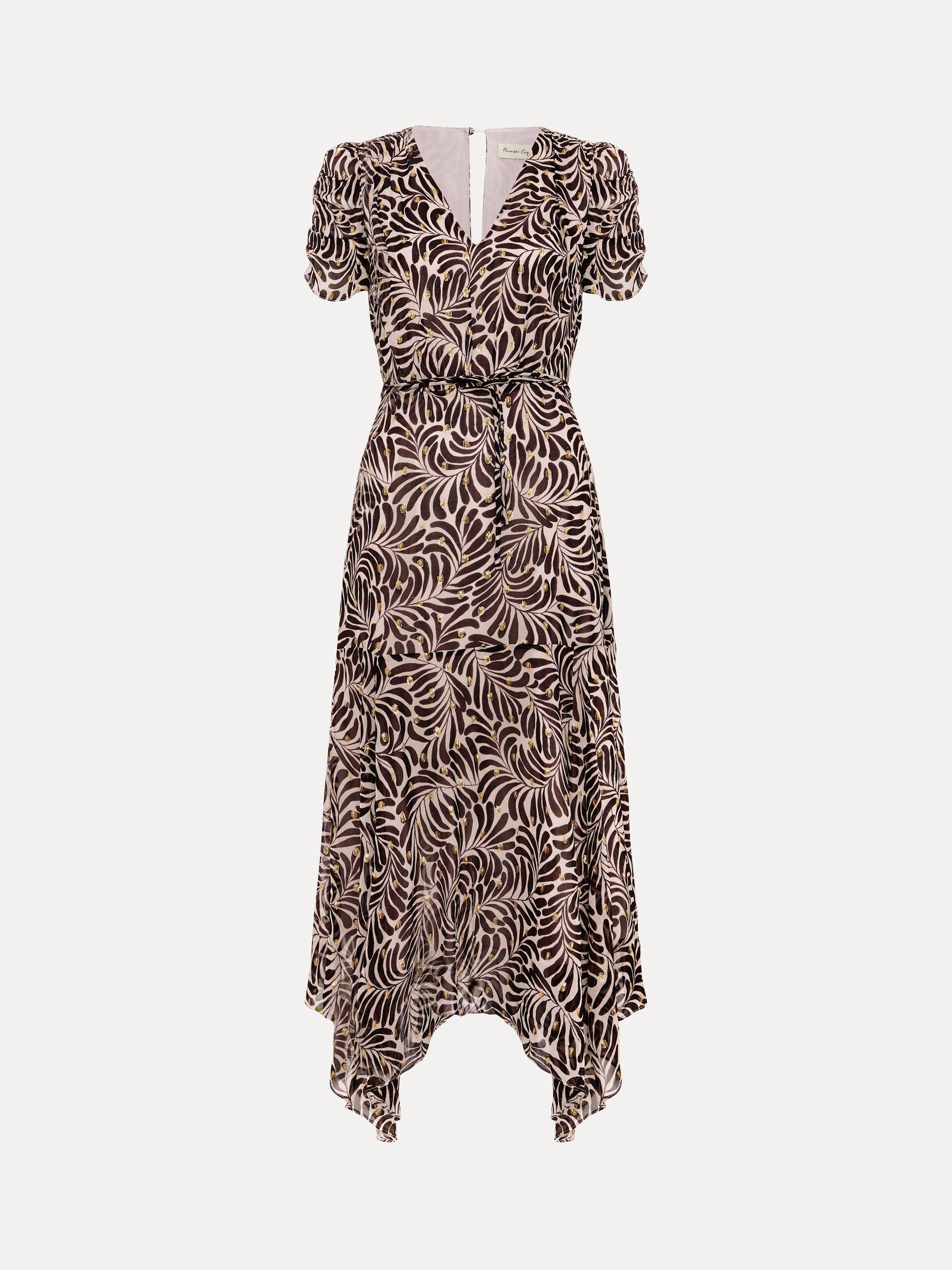 Product image 5 of 9, which shows Phase Eight Petite Verity Floral Midi Dress, Multi, 6