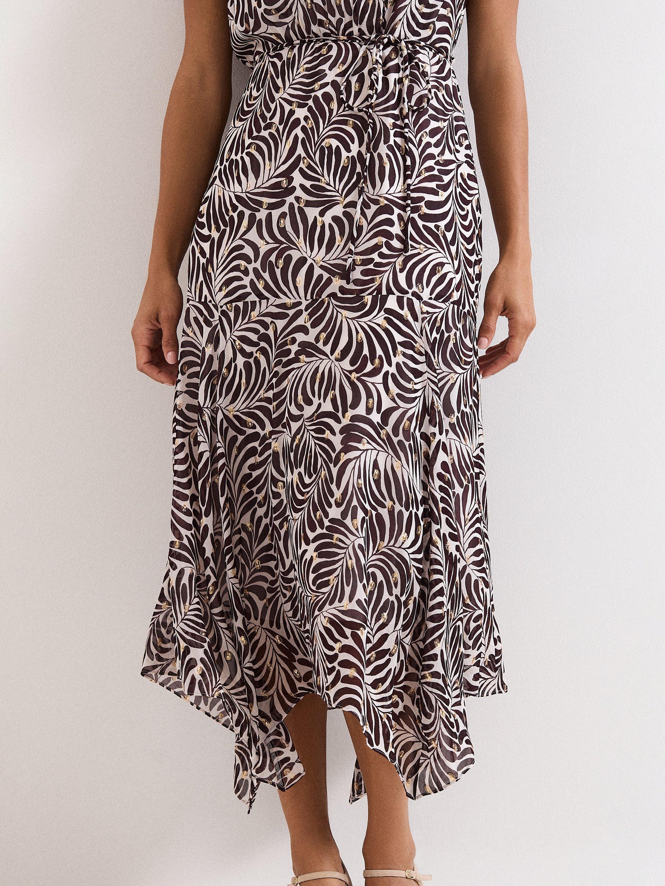 Product image 8 of 9, which shows Phase Eight Petite Verity Floral Midi Dress, Multi, 6