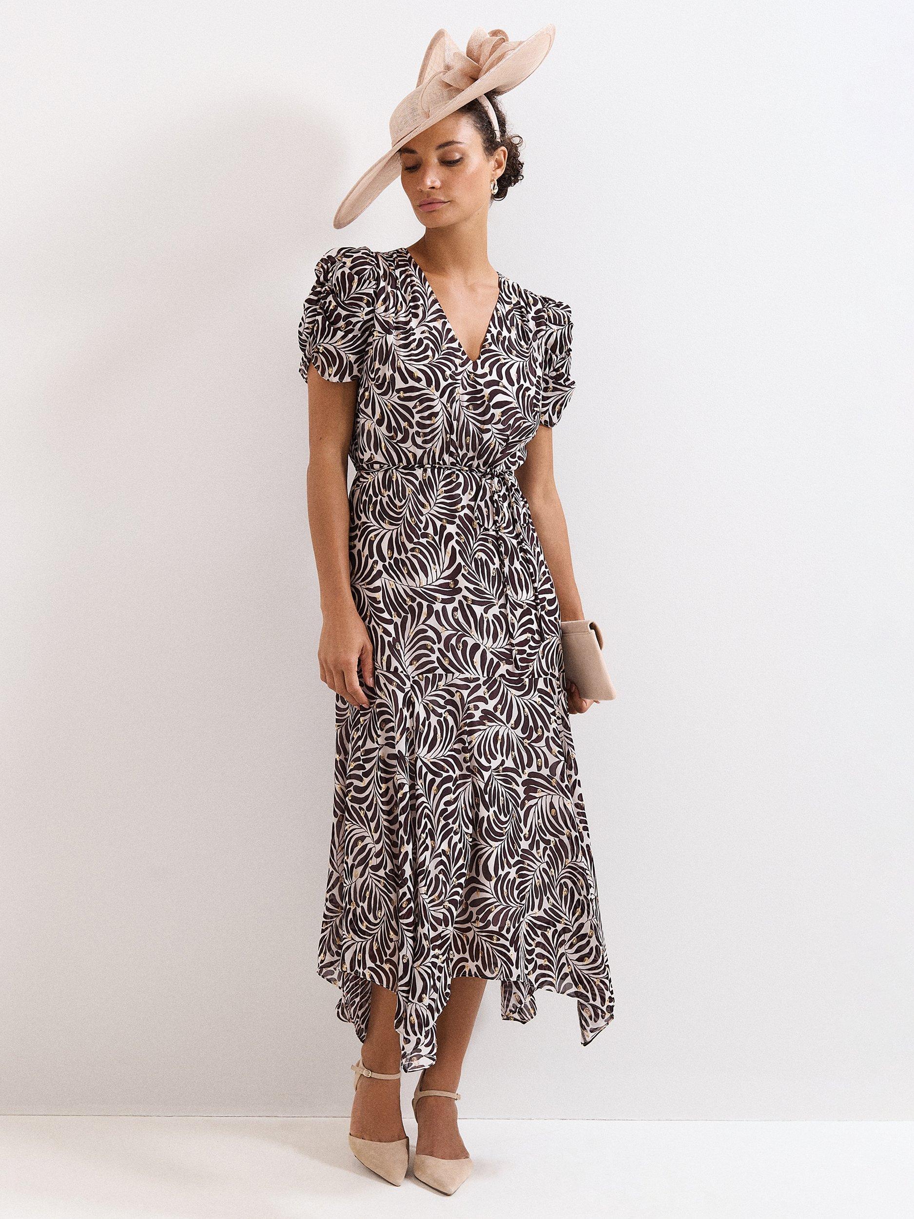 Product image 1 of 9, which shows Phase Eight Verity Shimmer Dress, Multi, 6