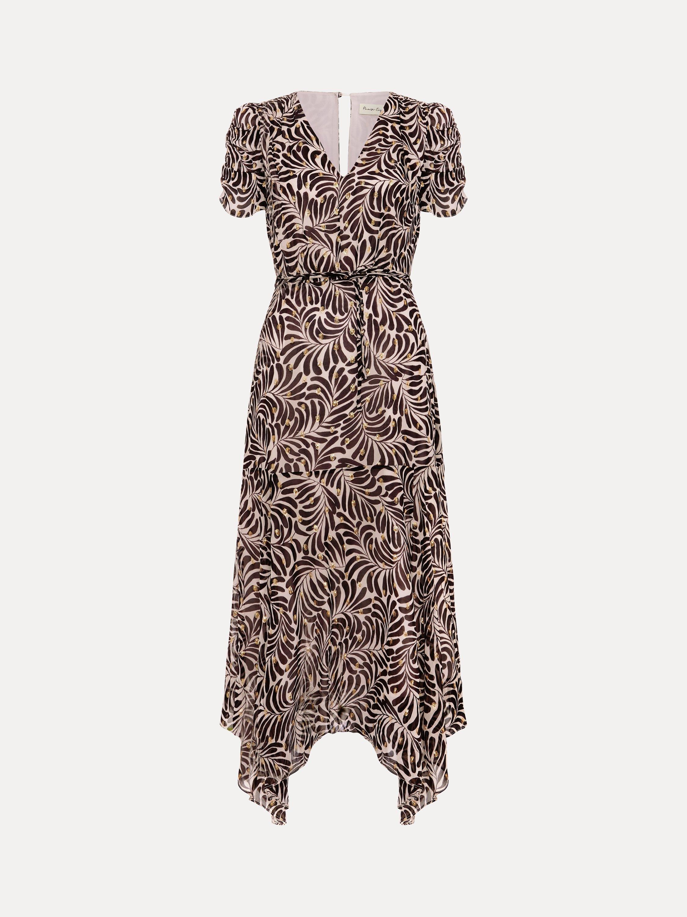 Product image 5 of 9, which shows Phase Eight Verity Shimmer Dress, Multi, 6