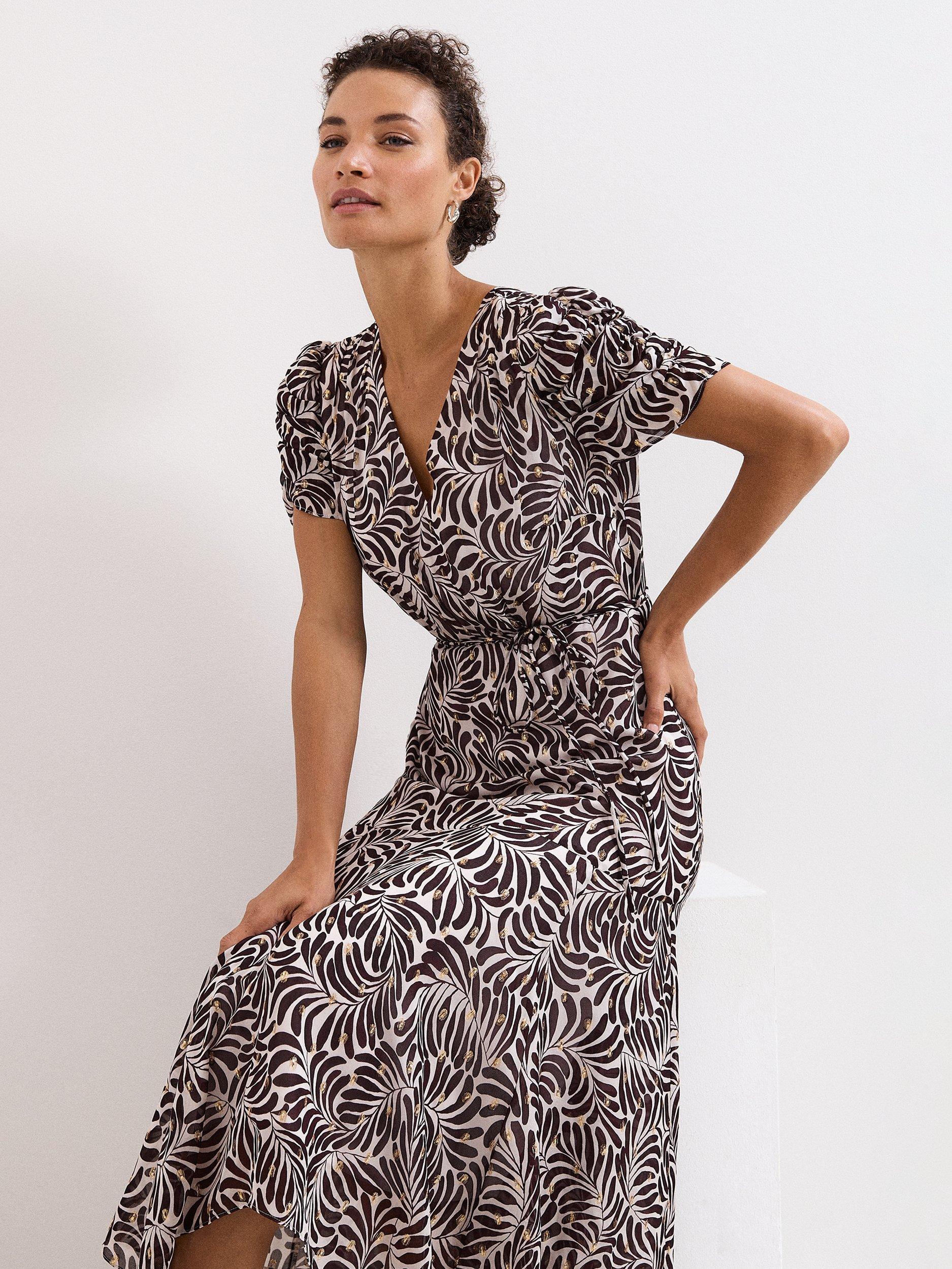 Product image 9 of 9, which shows Phase Eight Verity Shimmer Dress, Multi, 6