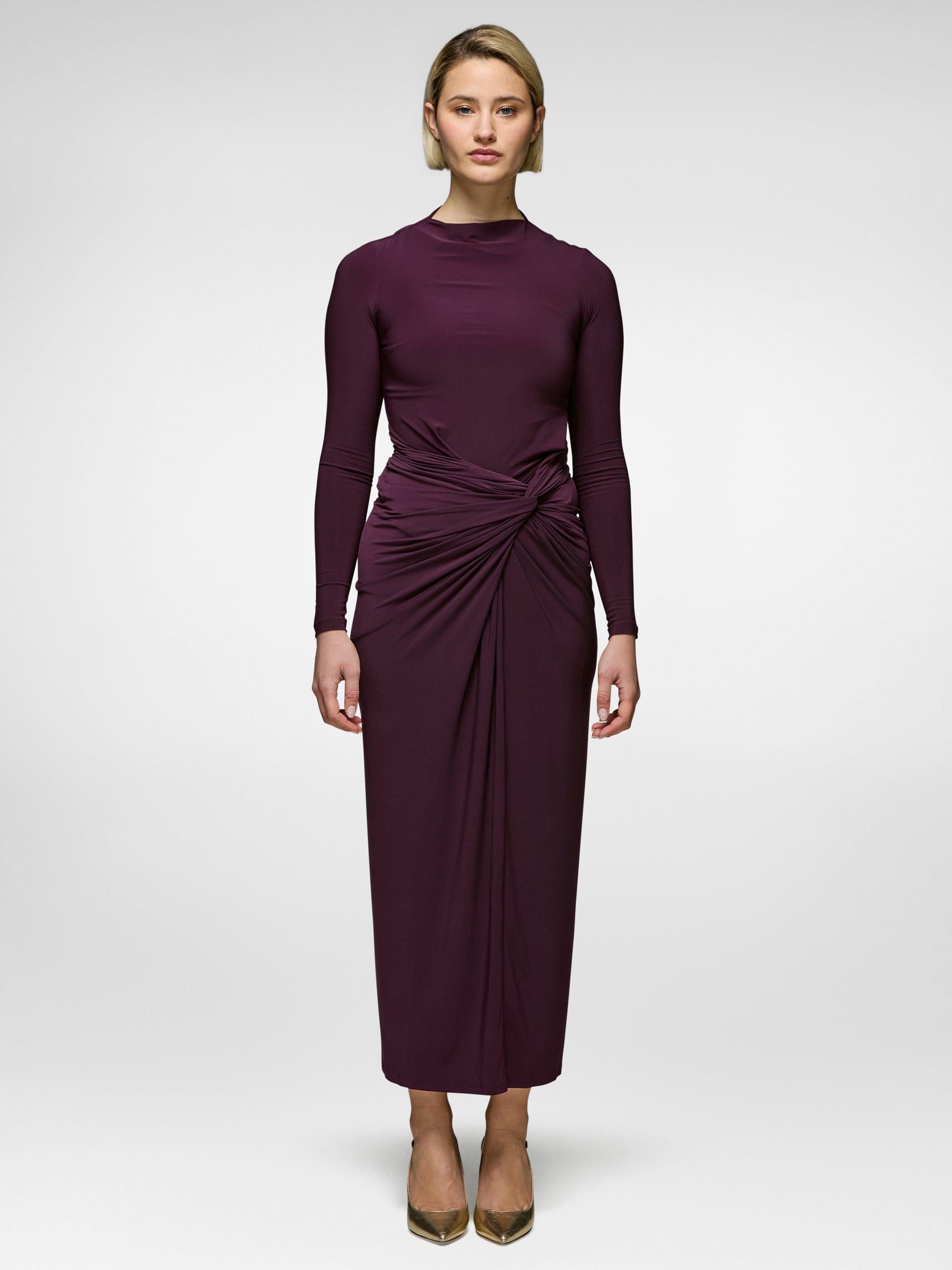 Product image 1 of 3, which shows DASKA Athena Side Twist Maxi Dress, Fig, XS