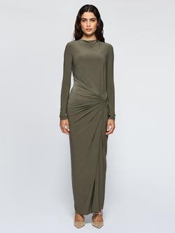 DASKA Athena Side Twist Maxi Dress, Olive