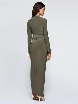 DASKA Athena Side Twist Maxi Dress - view 2, Olive