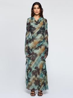 DASKA Circe Ruched Frill Maxi Dress, Multi, Multi