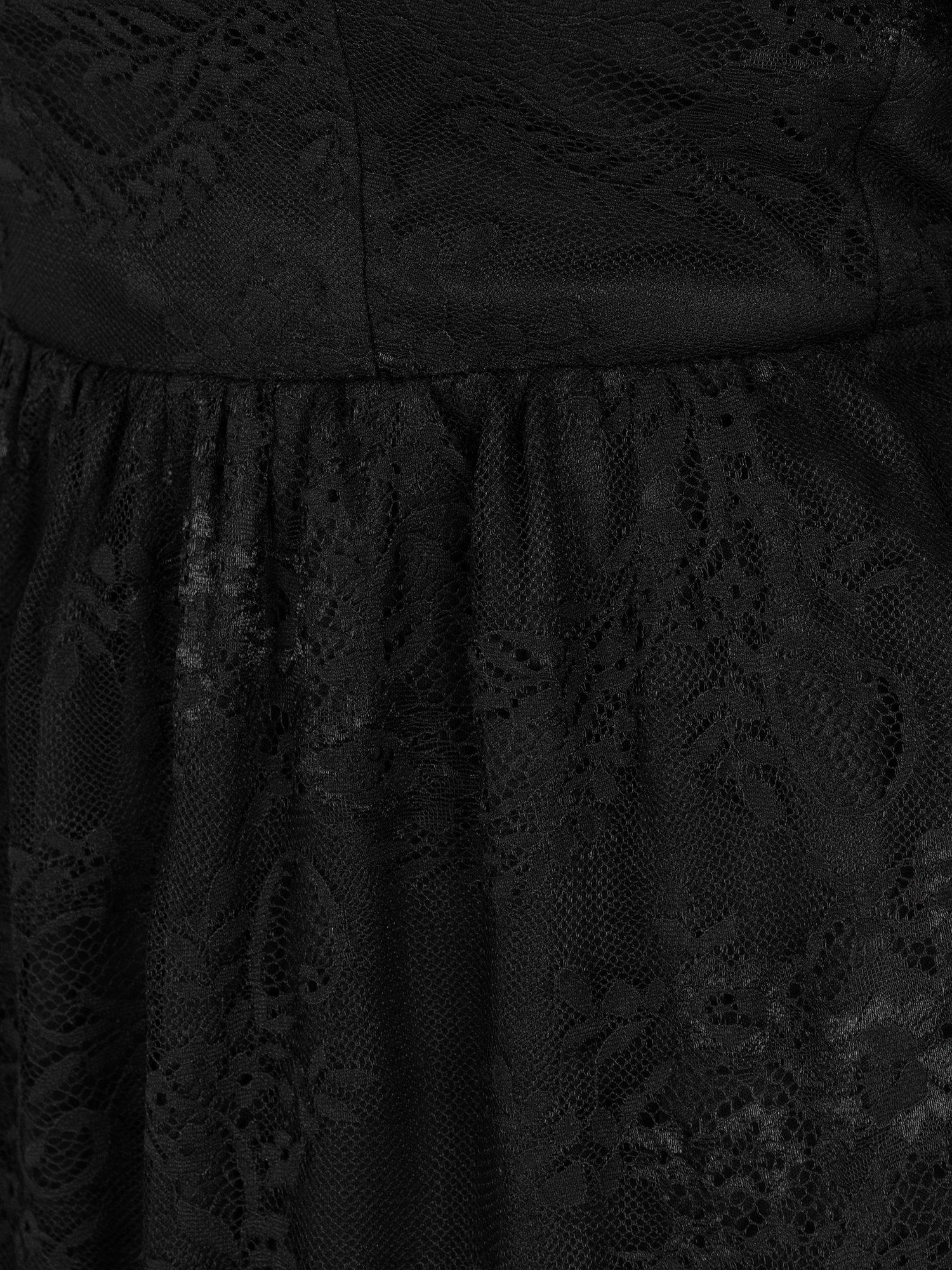 Product image 7 of 7, which shows Lovedrobe Lace Short Sleeve Midi Dress, Black, 8