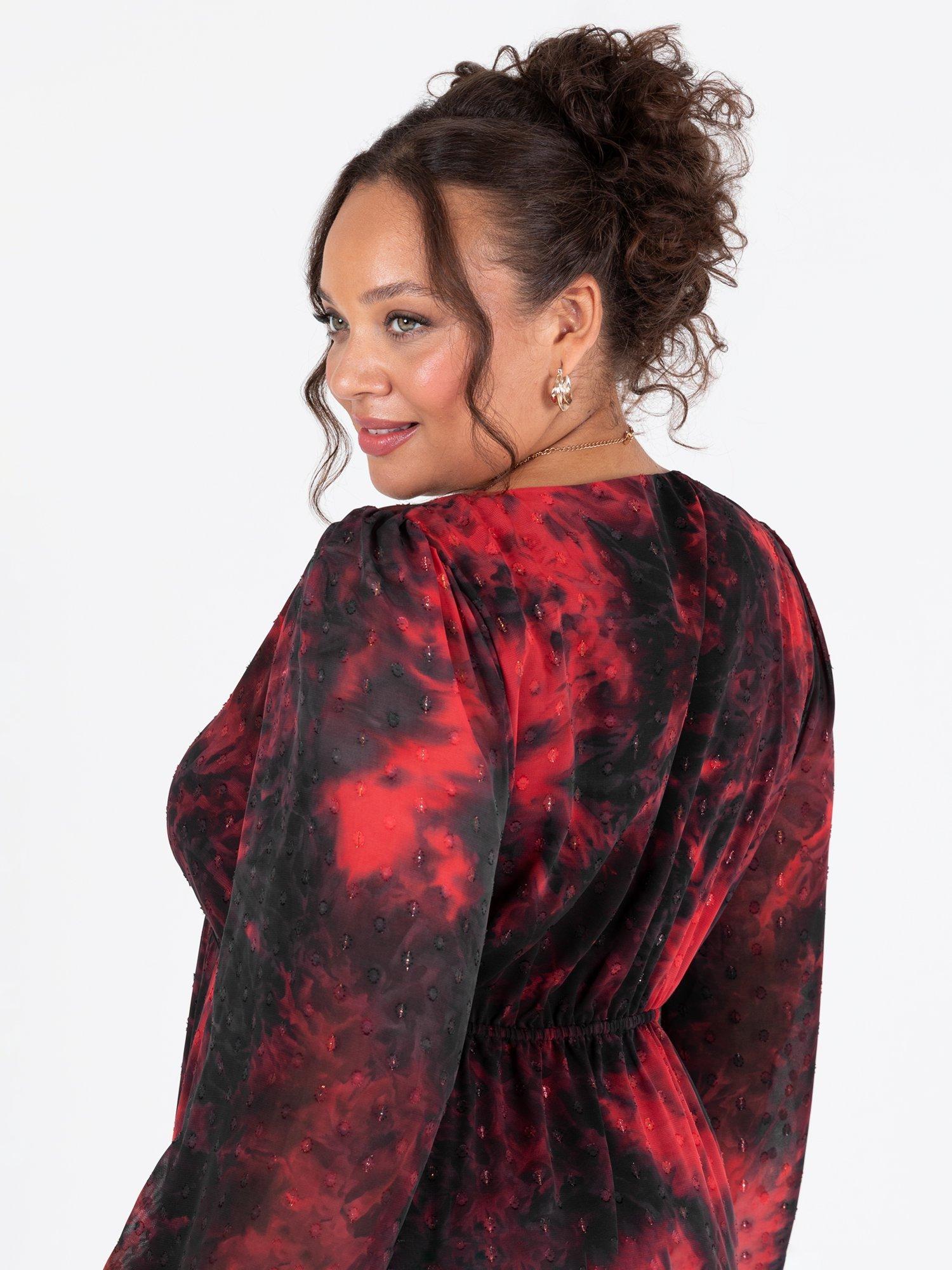 Product image 11 of 11, which shows Lovedrobe Abstract Ruffle Midaxi Dress, Multi Print, 8