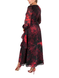 Lovedrobe Abstract Ruffle Midaxi Dress, Multi Print - view 2, Multi Print