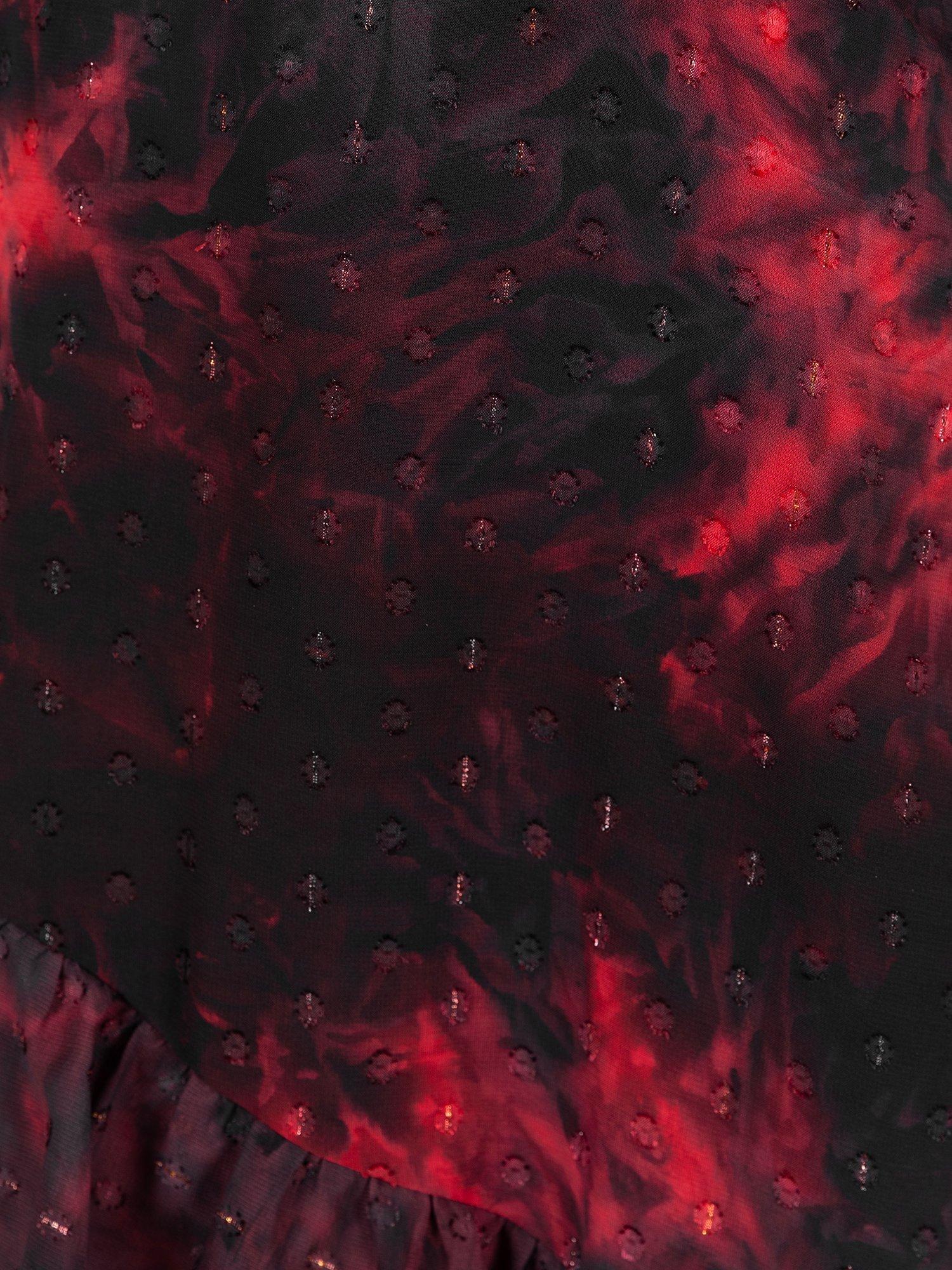 Product image 7 of 11, which shows Lovedrobe Abstract Ruffle Midaxi Dress, Multi Print, 8