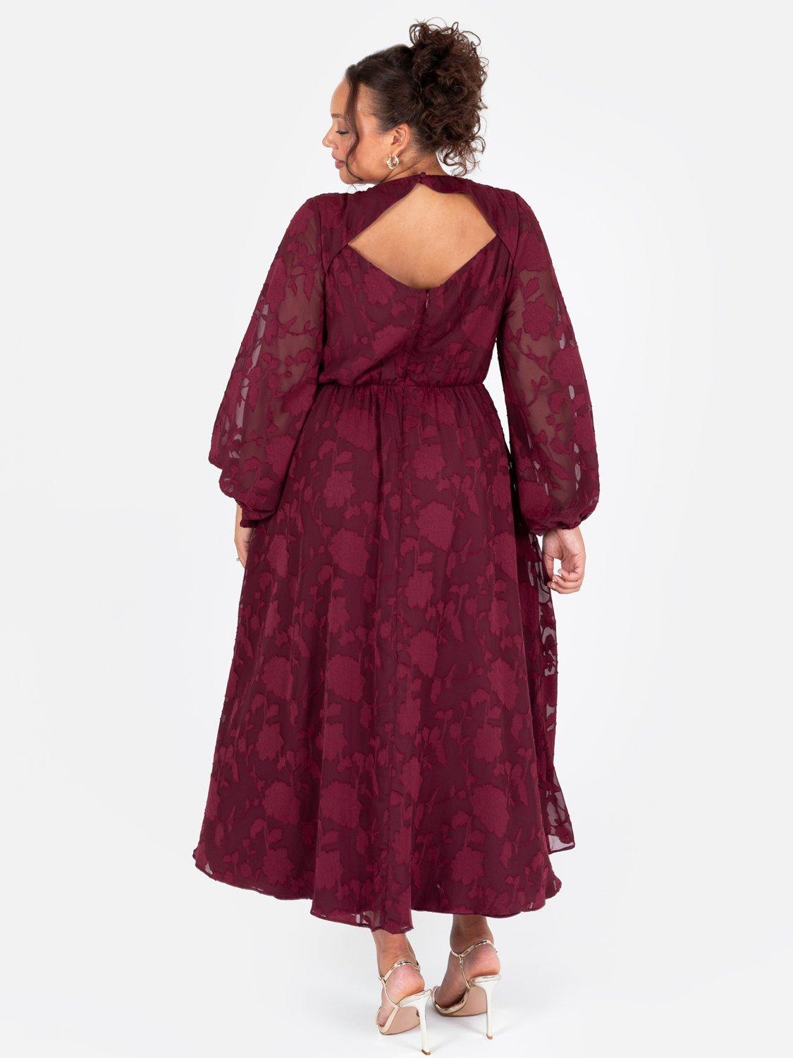 Lovedrobe Women's Ladies Plus Size Dress Curve Skater Midi Back Keyhole Short Sleeves Floral Flowers Crew Neck High Waist A-line Cocktail, Flowers, 18