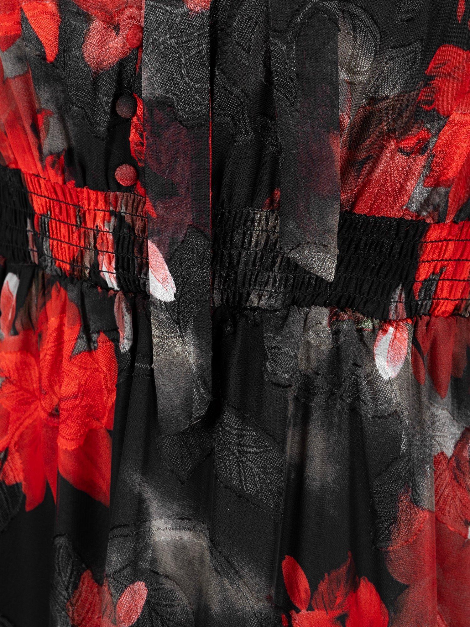 Product image 6 of 10, which shows Lovedrobe Floral Tie Neck Maxi Dress, Multi Print, 8