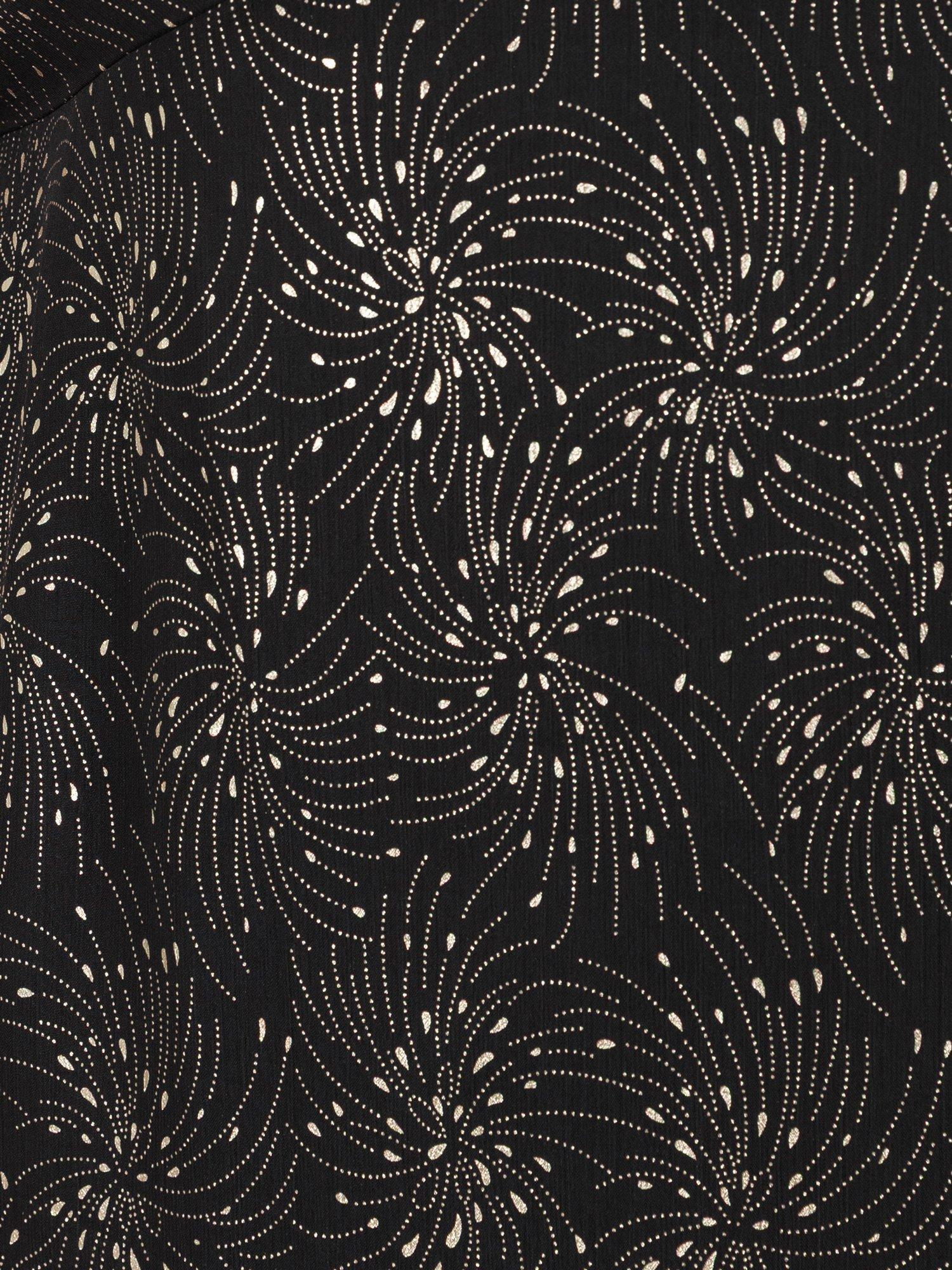 Product image 5 of 8, which shows Lovedrobe Foil Firework Midaxi Dress, Black And Gold, 8