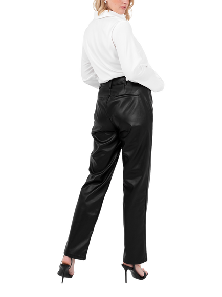 Lovedrobe Feather Cuff Satin Shirt, White - view 2, White
