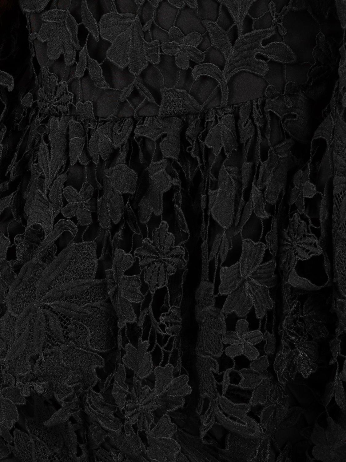 Product image 11 of 11, which shows Lovedrobe Floral Lace Peplum Top, Black, 8