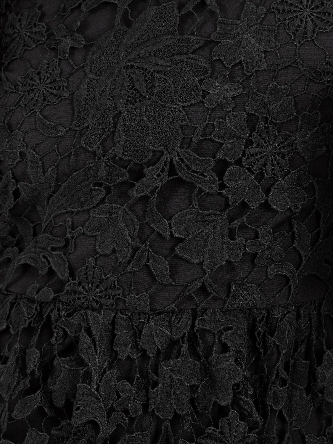 Product image 9 of 11, which shows Lovedrobe Floral Lace Peplum Top, Black, 8