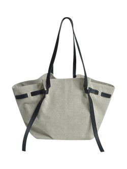Smith & Soul Canvas Tote Bag, Grey/Black - view 2, Grey/Black