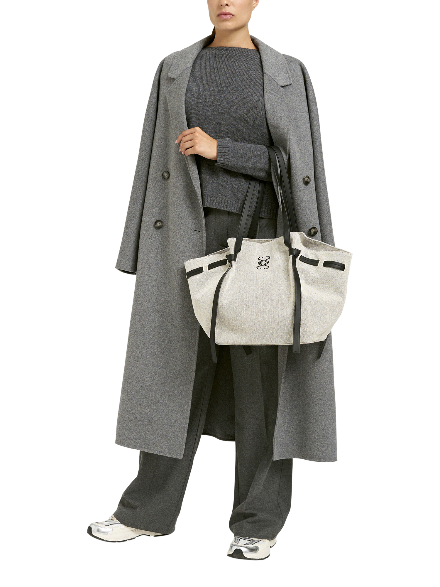 Product image 4 of 6, which shows Smith & Soul Canvas Tote Bag, Grey/Black, One Size