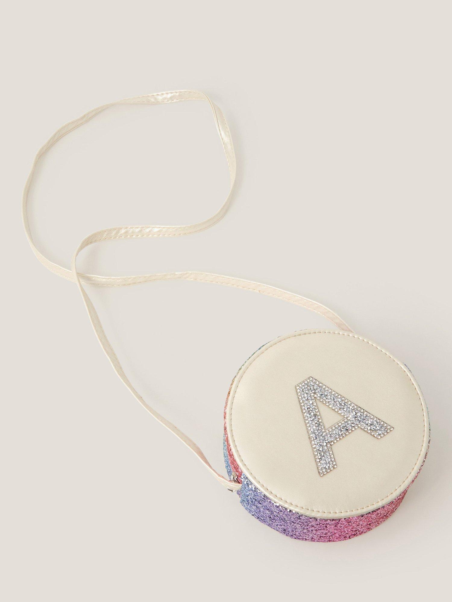 Product image 3 of 4, which shows Monsoon Kids' Glittery Initial Bag, Multi, Letter L