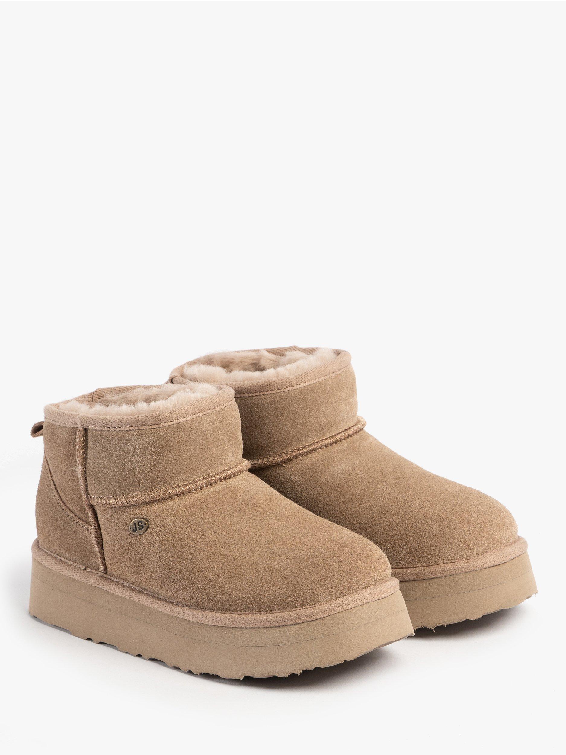 Product image 3 of 8, which shows Just Sheepskin Mini Lottie Sheepskin Boot, Taupe, 3
