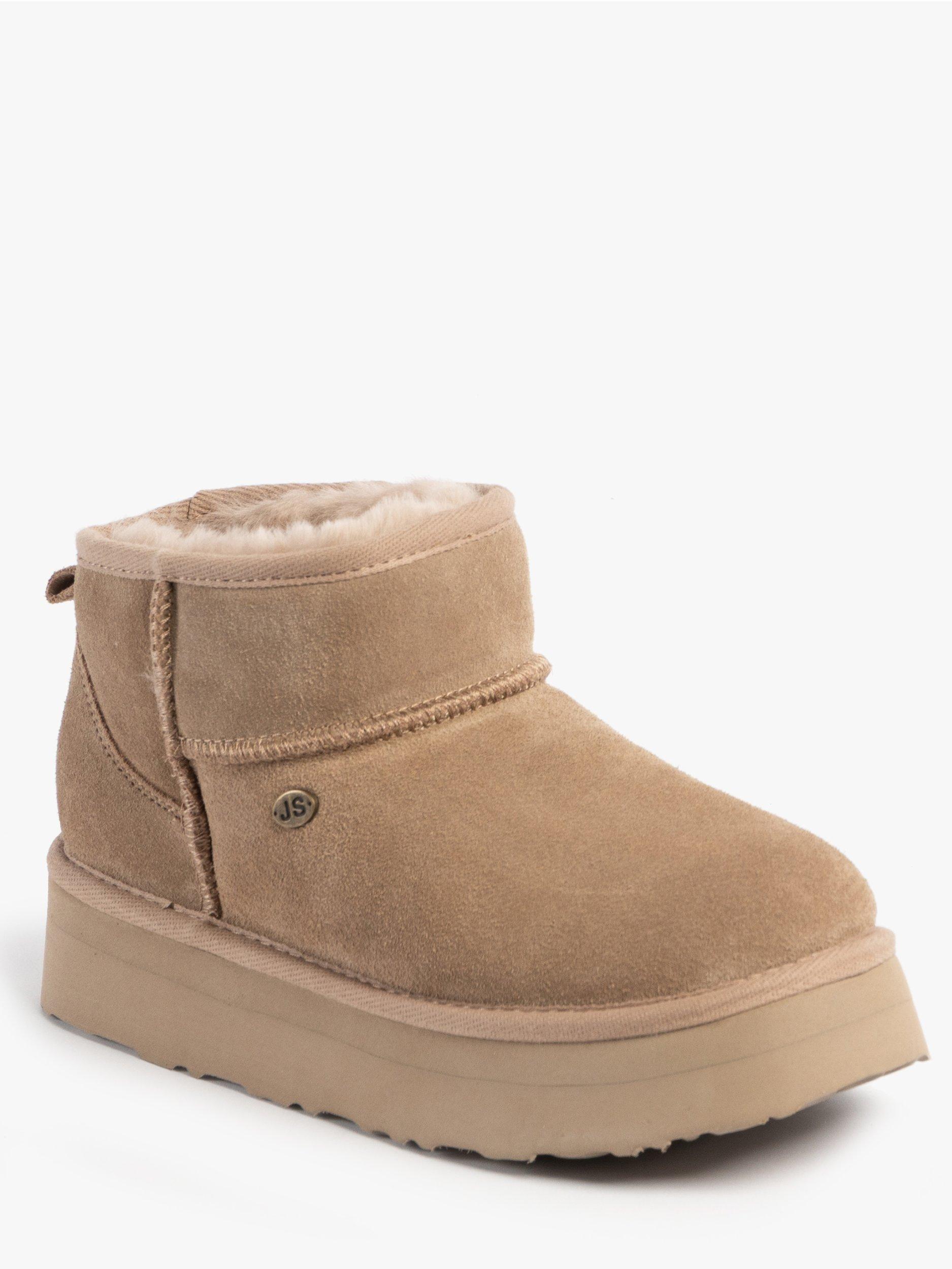 Product image 4 of 8, which shows Just Sheepskin Mini Lottie Sheepskin Boot, Taupe, 3