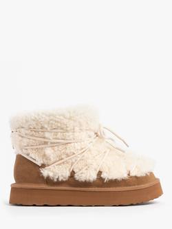 Just Sheepskin Women's Brooke Sheepskin Alpine Snow Boots, Chestnut, Chestnut