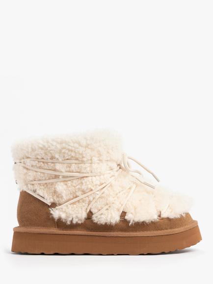 Just Sheepskin Women's Brooke Sheepskin Alpine Snow Boots, Chestnut, Chestnut