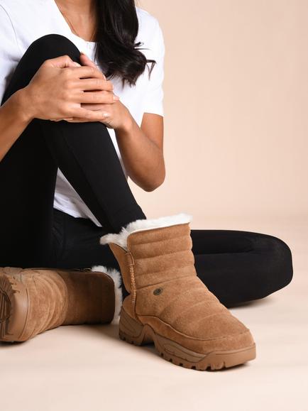 Just Sheepskin Women's Hannah Sheepskin Padded Ankle Boots, Chestnut - view 2, Chestnut